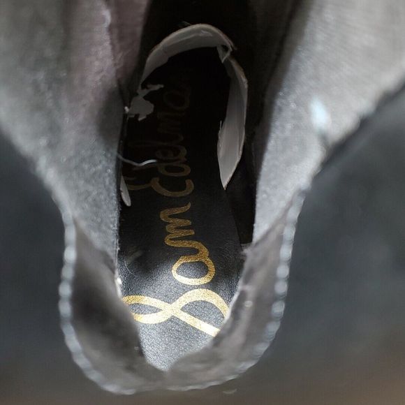 Sam Edelman Anderson Chelsea Calf Boot Chunky Platform Black Leather Womens 11M - Picture 11 of 13